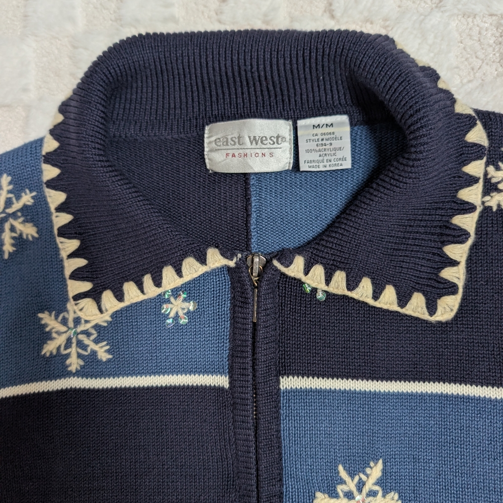 Snowflake Patchwork Patterned Cardigan - Picture 5 of 11